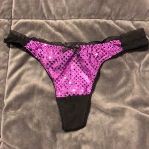 Purple Sequins Thong